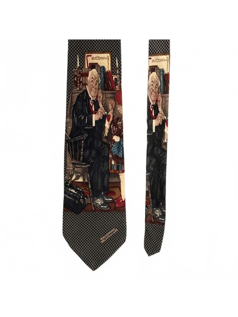 Norman Rockwell The Saturday Evening Post Family Doctor Silk Tie Made in Canada